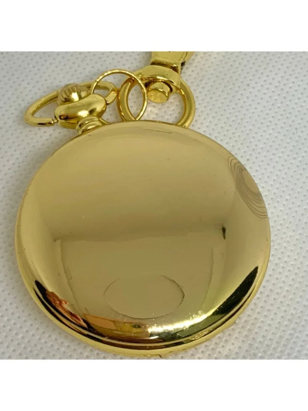 joy & iman Pocket Watch Quartz Clip On Purse Fob Gold Tone red dial running